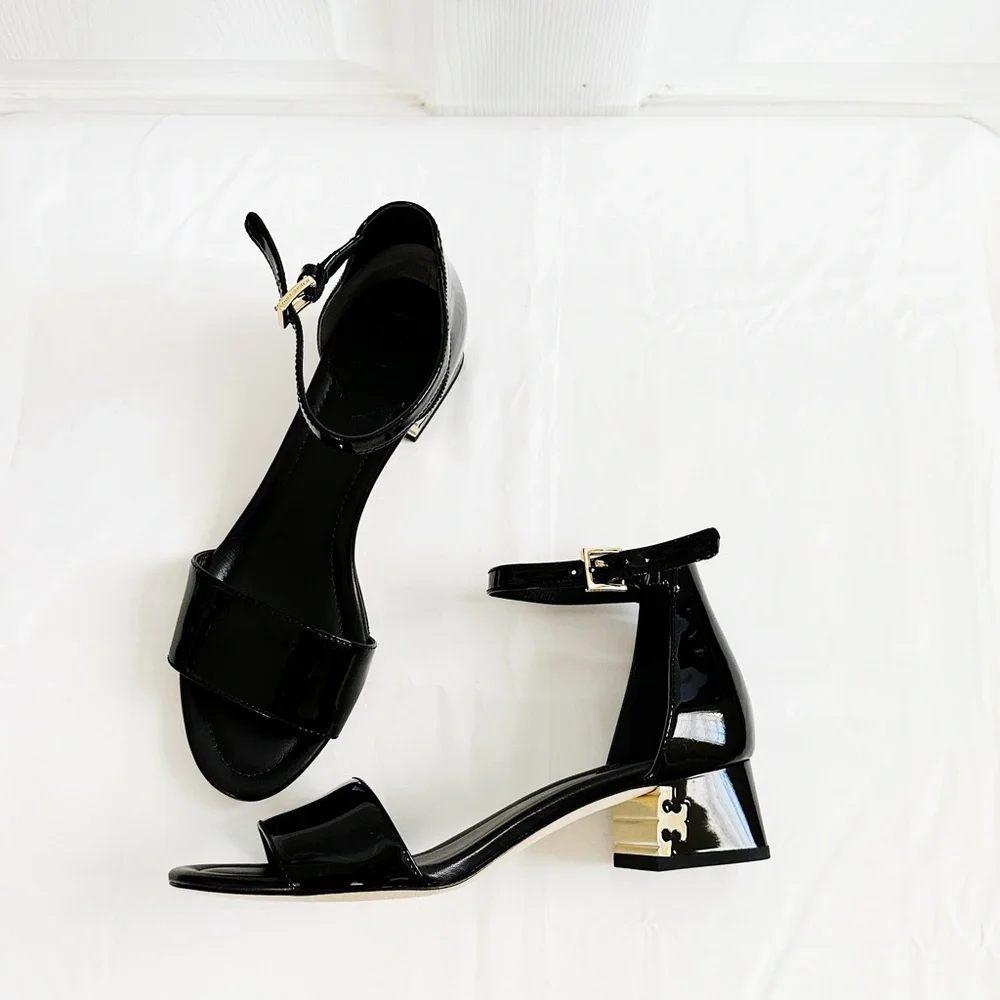 Tory Burch Finley black Patent Leather sandals - Picture 4 of 11